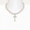Collier ras du cou à perles
