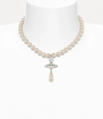Collier ras du cou à perles