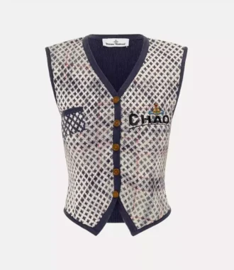 Gilet en tartan vieilli