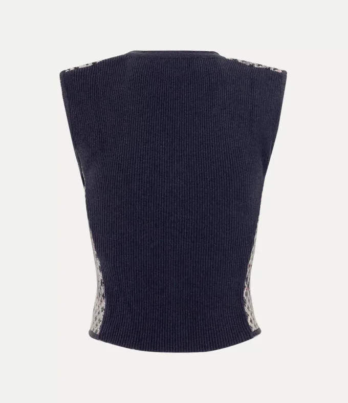 Gilet en tartan vieilli